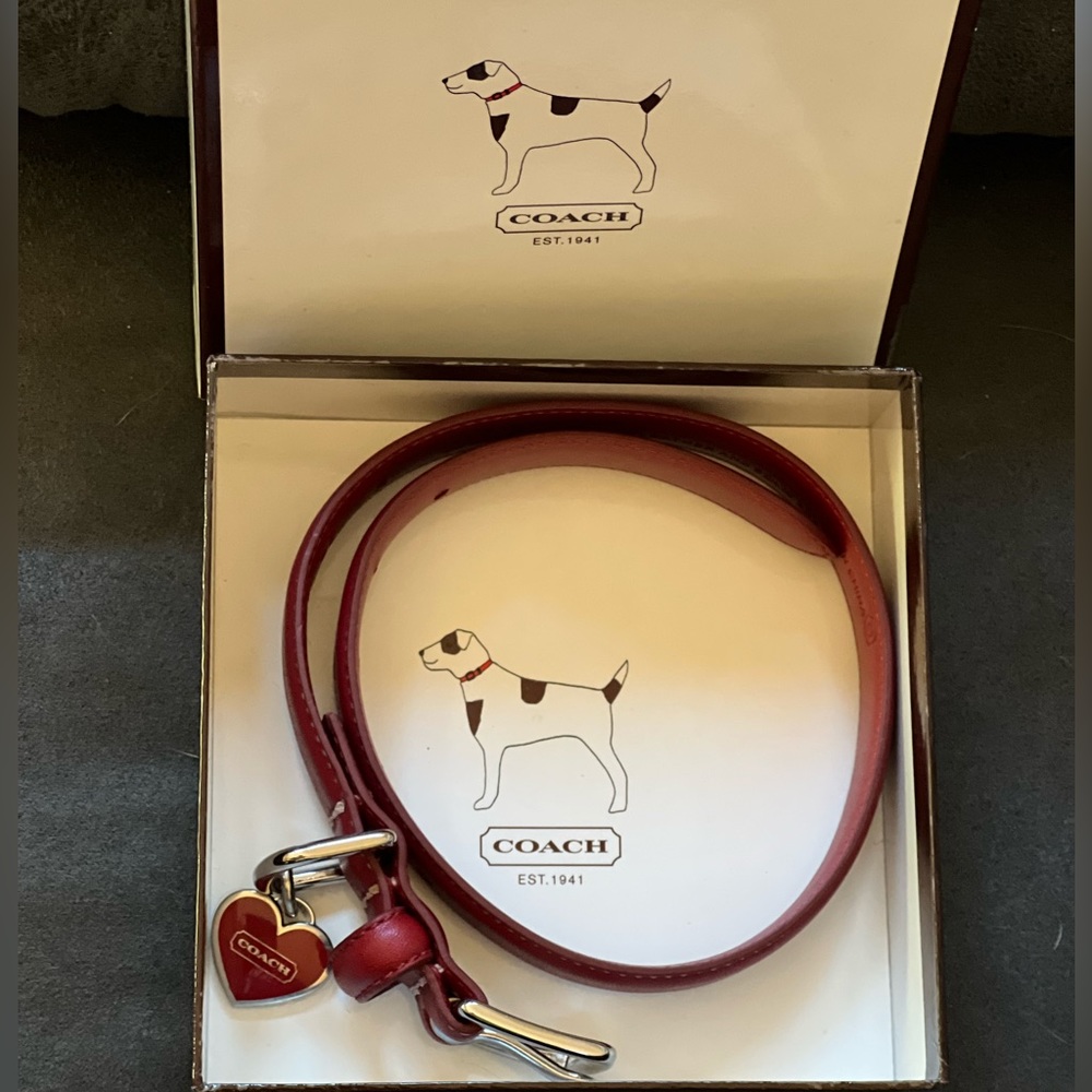 Coach leather dog collar